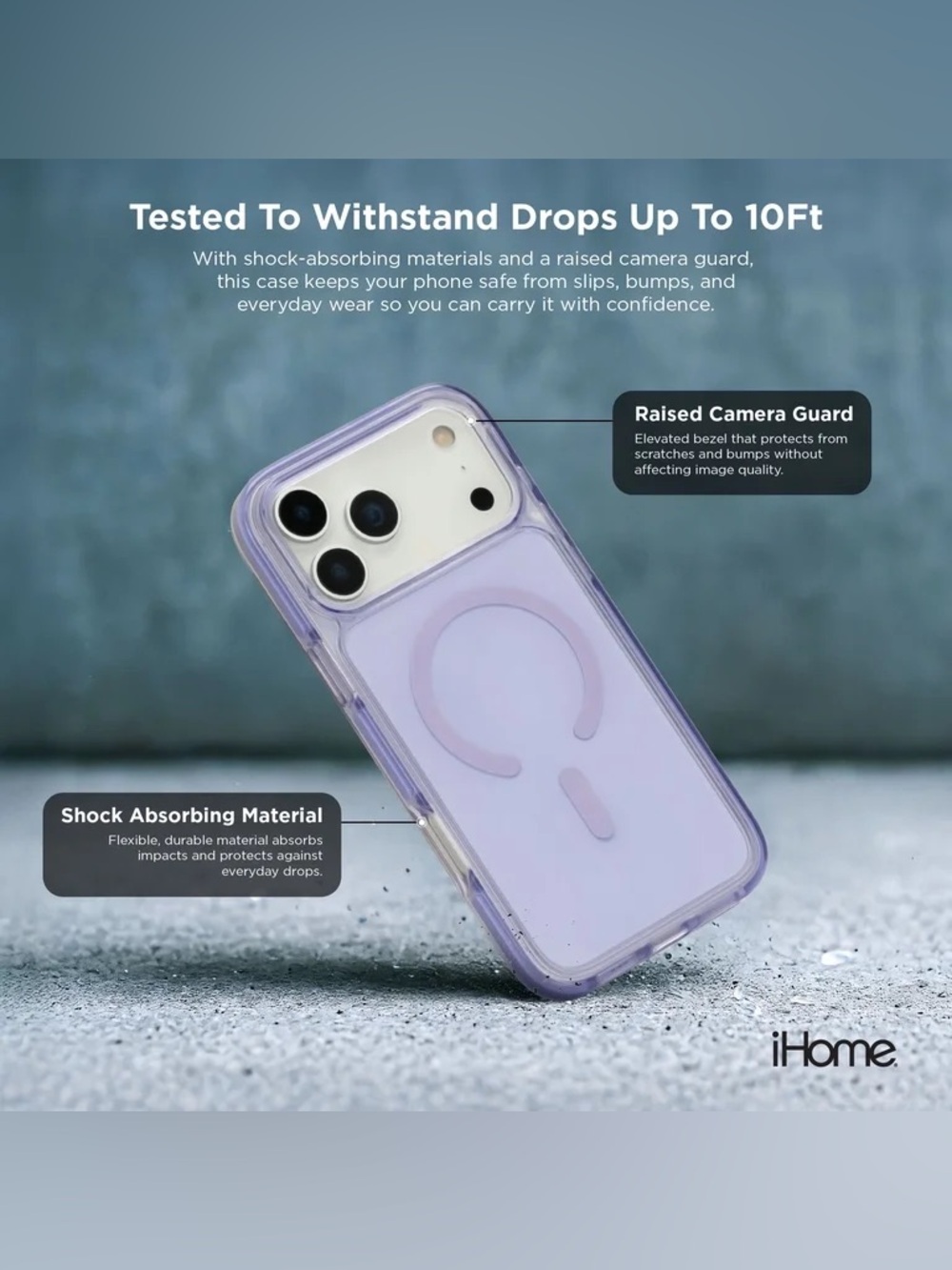 iHome Velo MagSafe Compatible Case for iPhone 17 Air - Purple - Picture 5 of 7